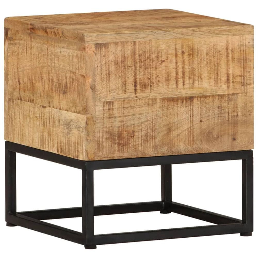 Vidaxl Bočný stolík, 30x30x33 cm, surové mangové drevo
